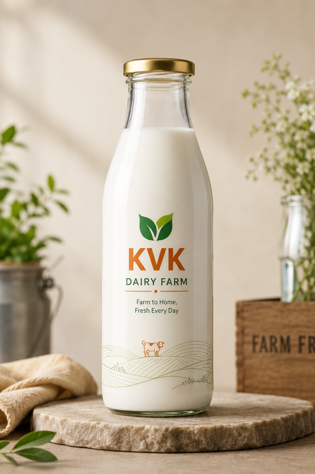 Bottled KVK A2 milk